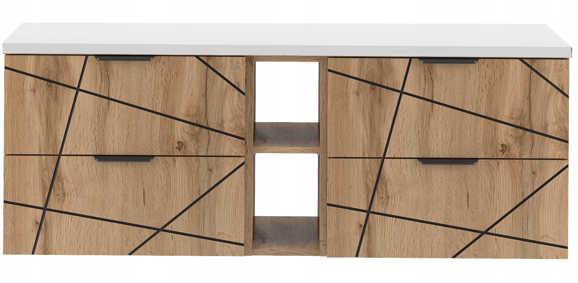 Szafka łazienkowa WOOD z regałem i blatem 140 cm – Elegancja i funkcjonalność w Twojej łazience