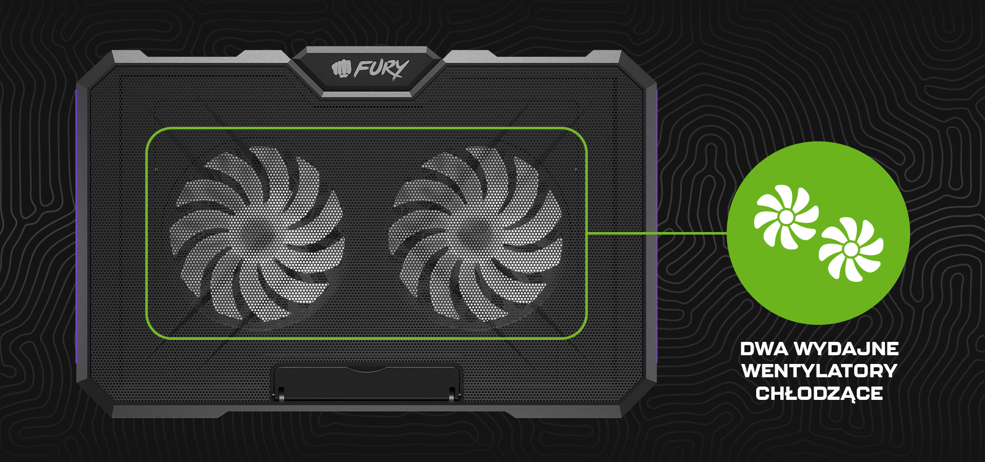 Podstawka chłodząca do laptopów z dwoma wentylatorami i konfigurowalnymi świecącymi diodami