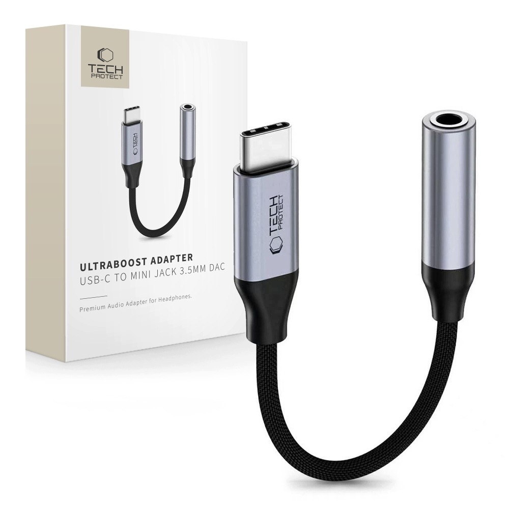 Tech-Protect ULTRABOOST Adapter USB-C do Mini Jack 3.5mm DAC – Wysoka jakość dźwięku w zasięgu ręki