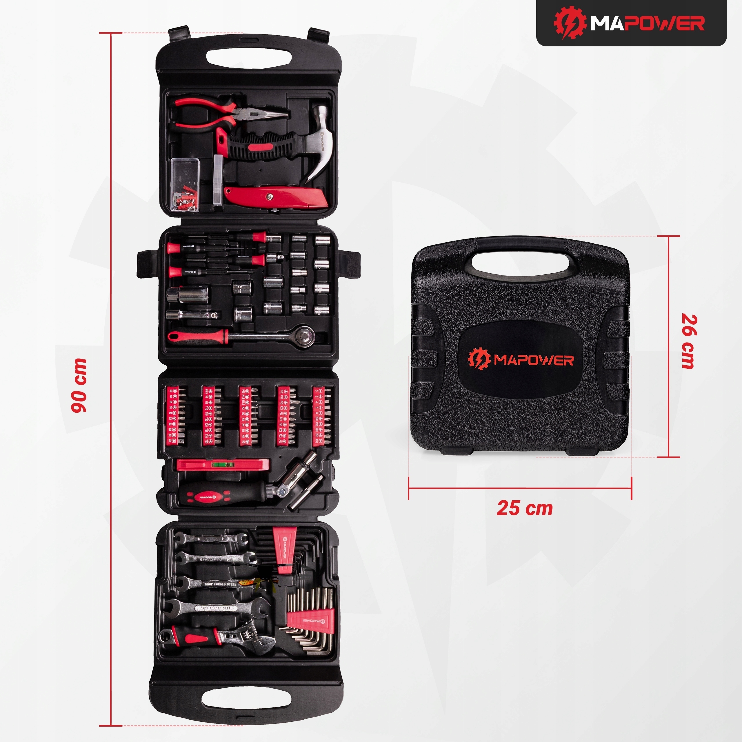 Co zawiera walizka MAPOWER MPTS165? – Pełna lista elementów