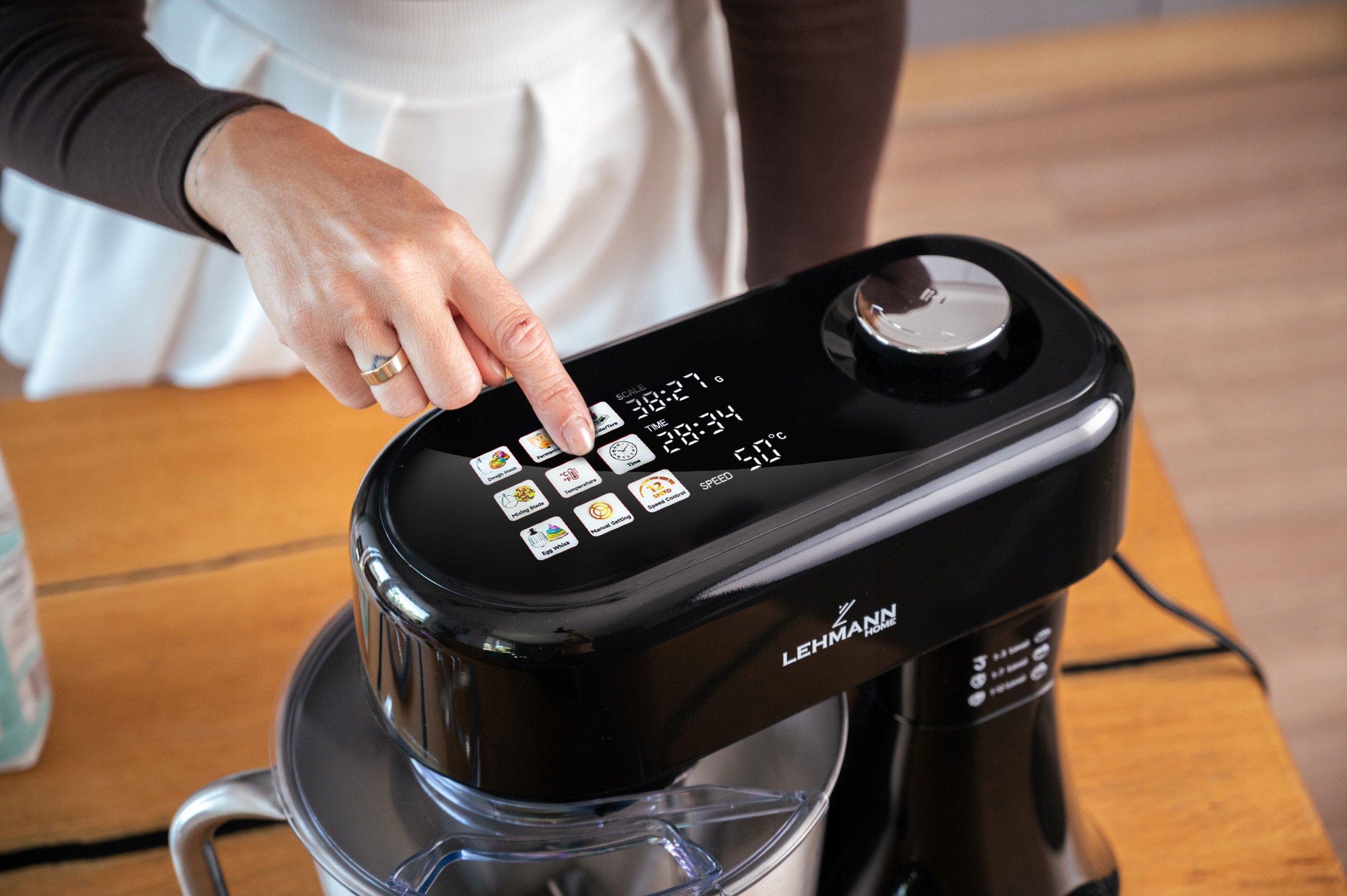 ROBOT PLANETARNY KUCHENNY MIKSER GRZANIE MISY DO 45°C WBUDOWANA WAGA PANEL Model ARISTO CZARNY