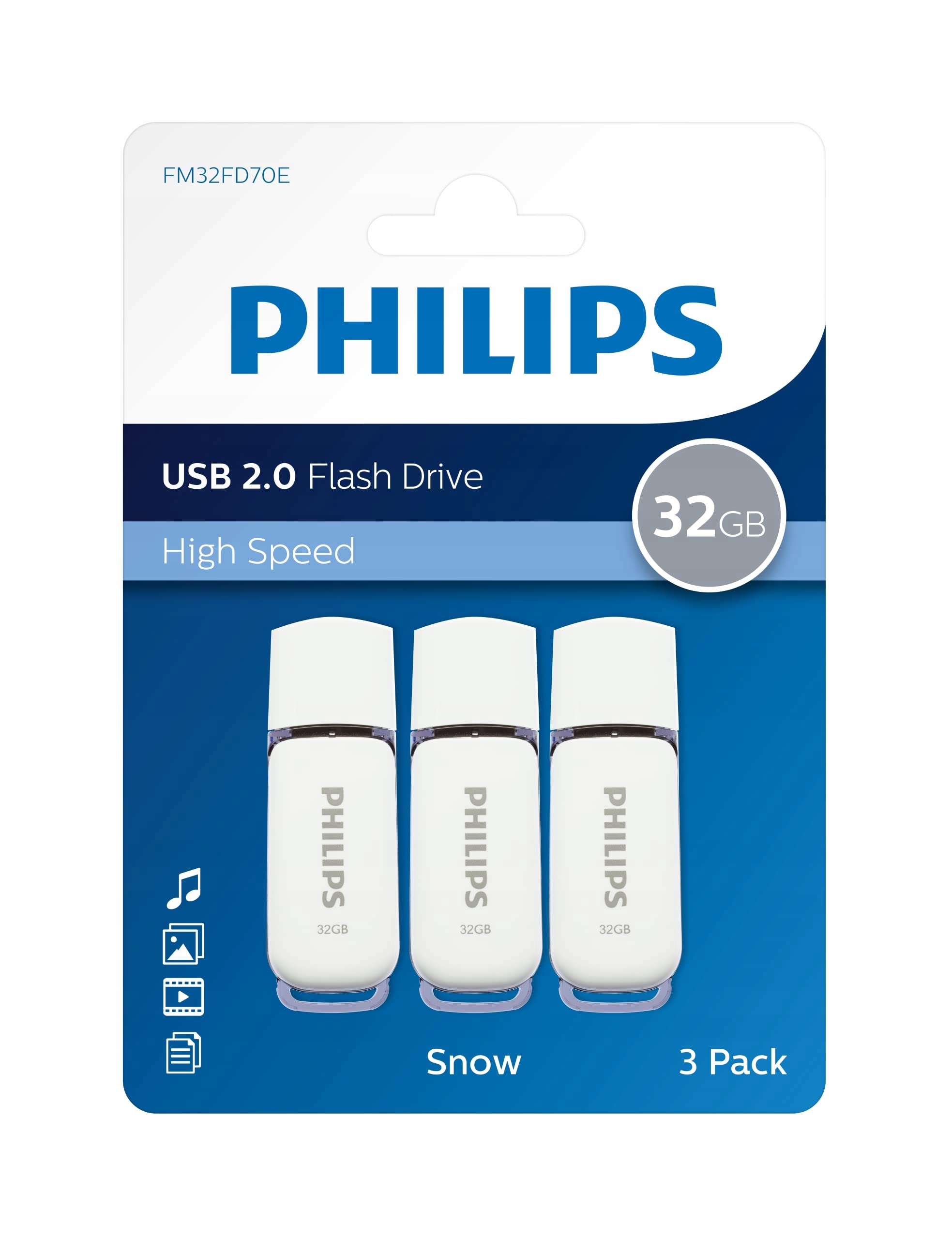 Pendrive Philips USB 2.0 3-Pack 32GB Snow Edition Shadow Grey – Stylowy i funkcjonalny nośnik danych