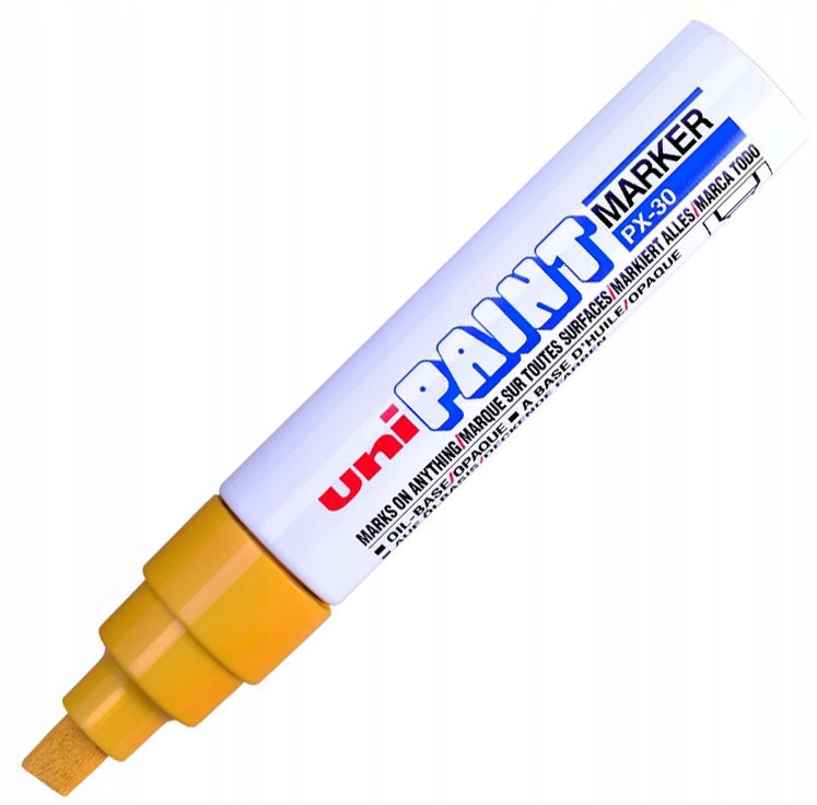 Marker olejowy Uni PX-30 żółty – Idealny do znakowania różnych powierzchni
