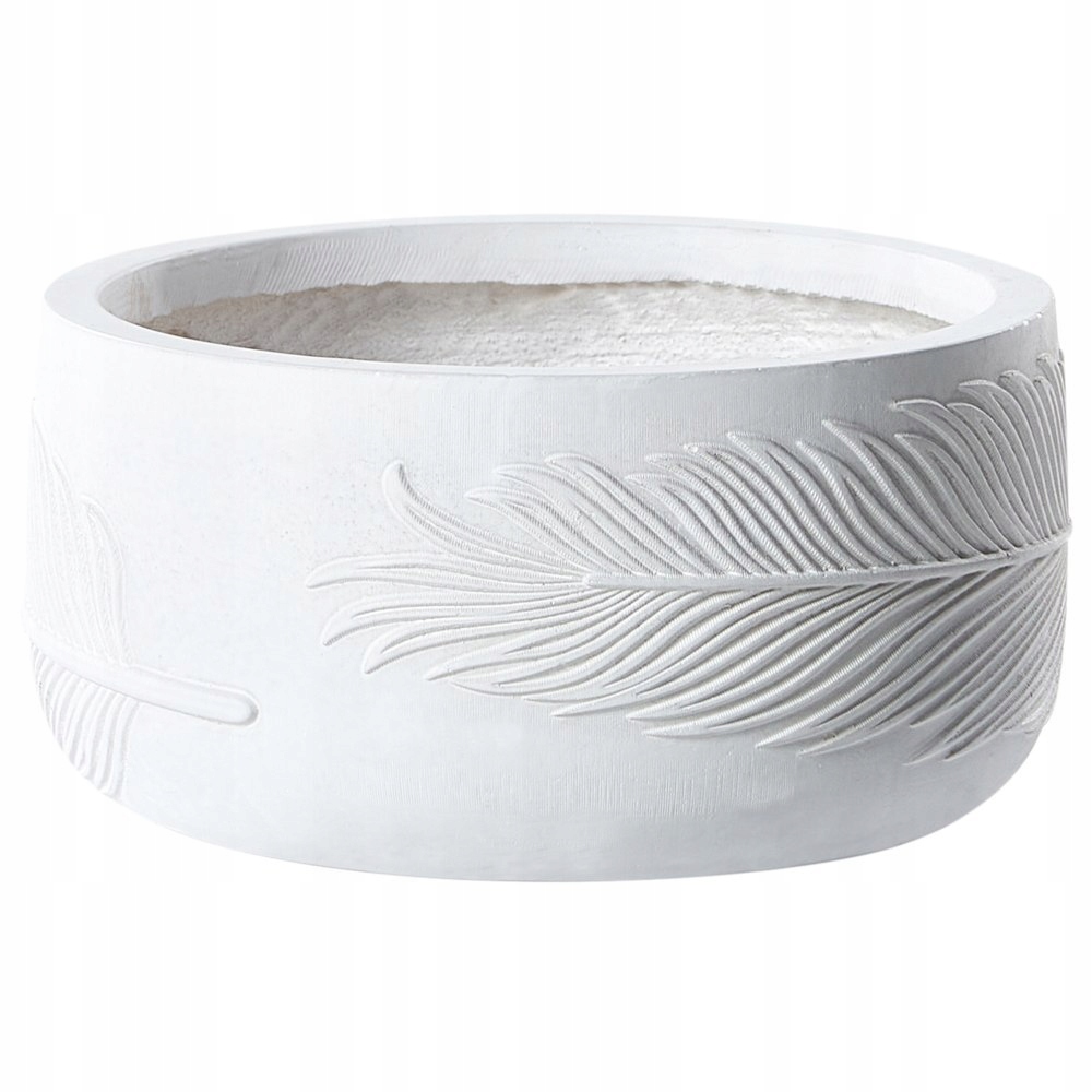 Doniczka okrągła 25 x 25 x 14 cm złamana biel FTERO – Elegancja i trwałość w Twoim ogrodzie