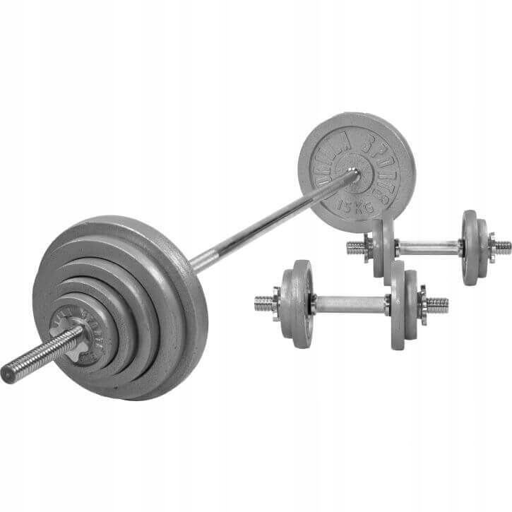 Zestaw sztanga hantle 3 x gryf obciążenia 98 kg – Idealny do domowej siłowni