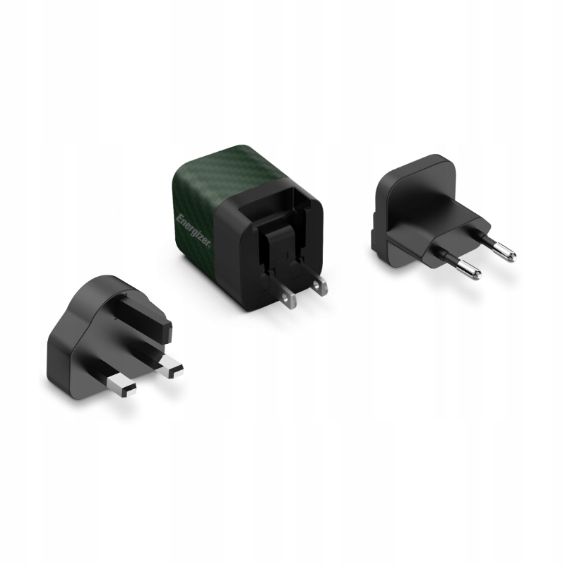 Energizer Ultimate - Ładowarka sieciowa Multiplug EU / UK / US GaN 20W PD (Zielony*)