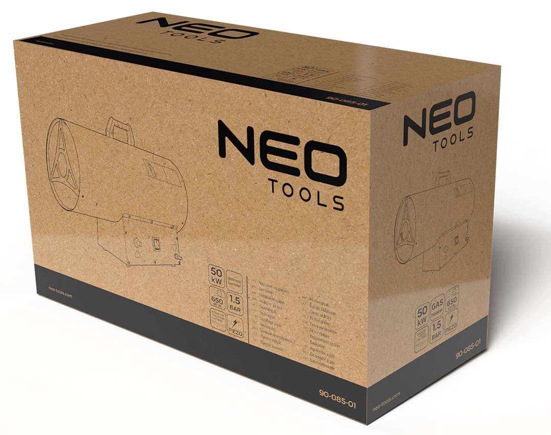 Nagrzewnica gazowa dmuchawa grzejnik piecyk 50kW NEO TOOLS 90-085-01 – Wydajne ogrzewanie dla Twojego domu