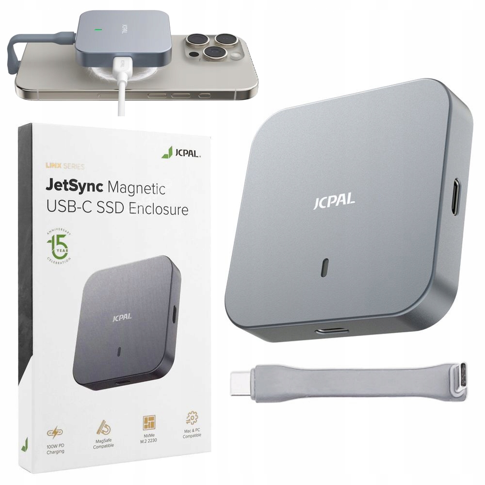 JCPal Obudowa Kieszeń SSD na Dysk NVMe M.2 2230 MagSafe USB-C – Nowoczesne rozwiązanie dla Twojego iPhone'a