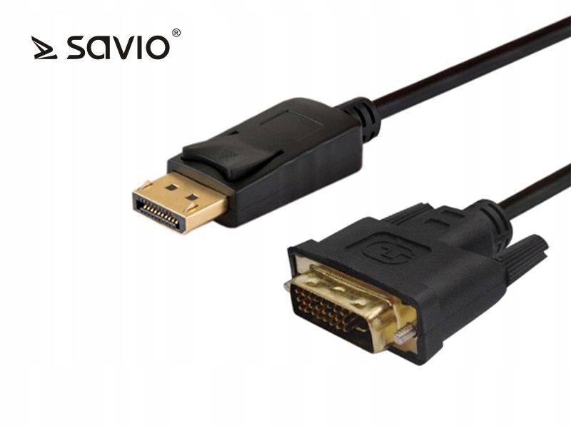 Kabel DisplayPort do DVI CL-122 SAVIO 3m – Wysoka jakość połączenia