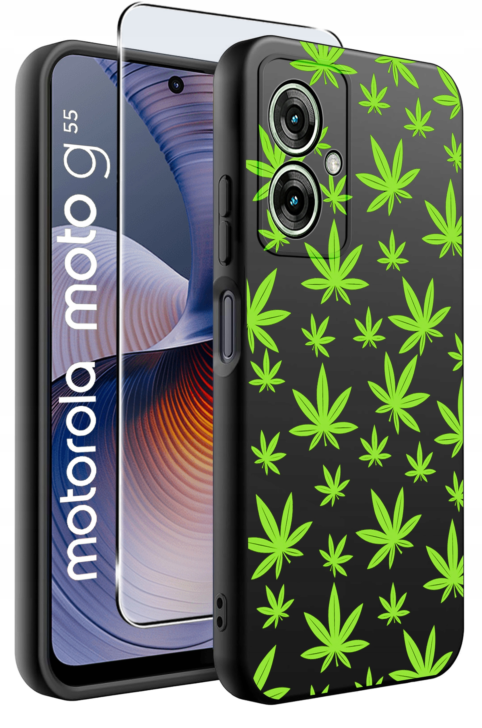 Etui do Motorola Moto G55 5G WZORY SILIKONOWE MATT CASE + SZKŁO 9H – Ochrona i styl w jednym