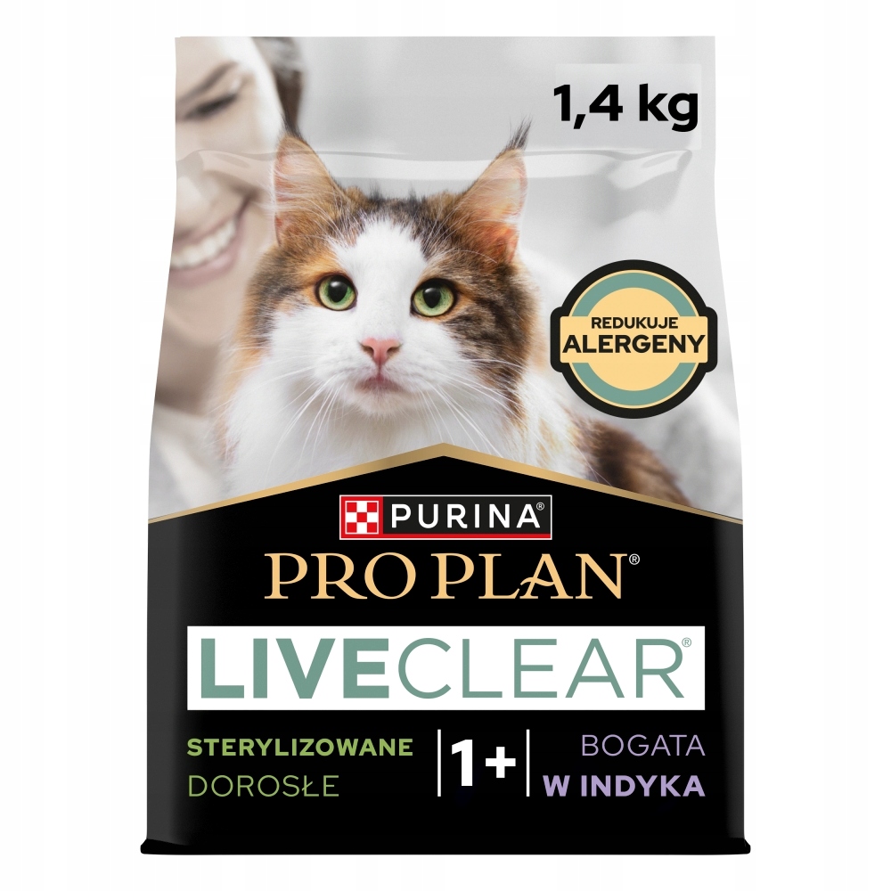 PURINA PRO PLAN LIVECLEAR STERILISED ADULT – Karma dla dorosłych kotów po sterylizacji z indykiem