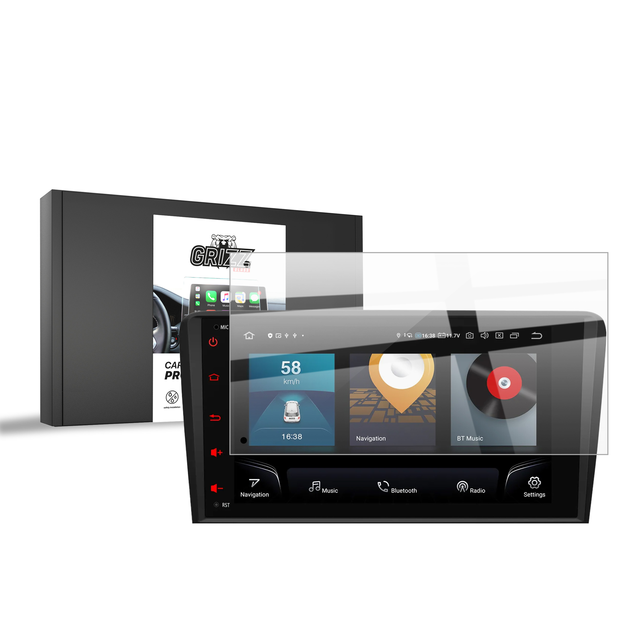 Folia ceramiczna GrizzGlass CarDisplay Protection do Audi A3 8P Android Radio (2002-2013) – Doskonała ochrona ekranu