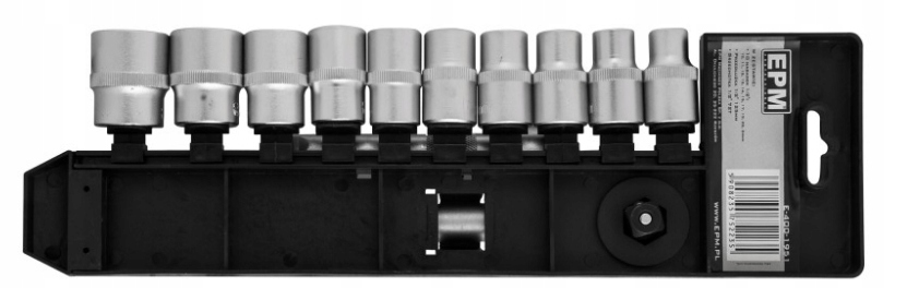 Zestaw zawiera 10 nasadek oraz grzechotkę 72T