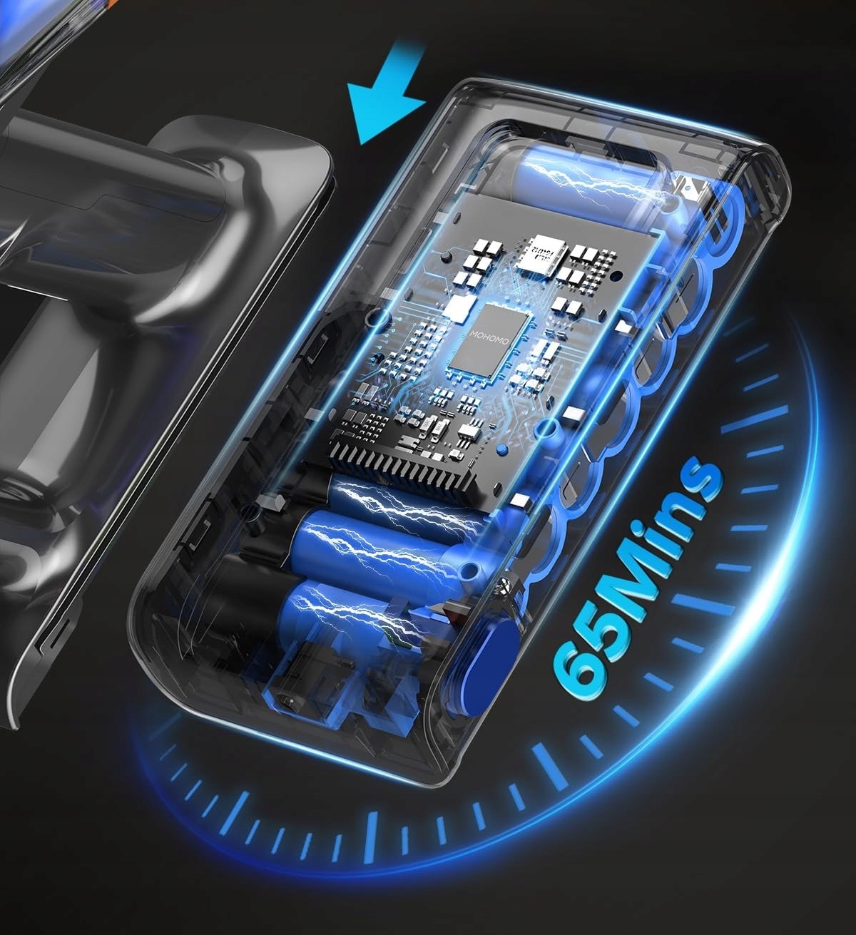 Długi czas pracy – aż 65 minut bezprzewodowej swobody