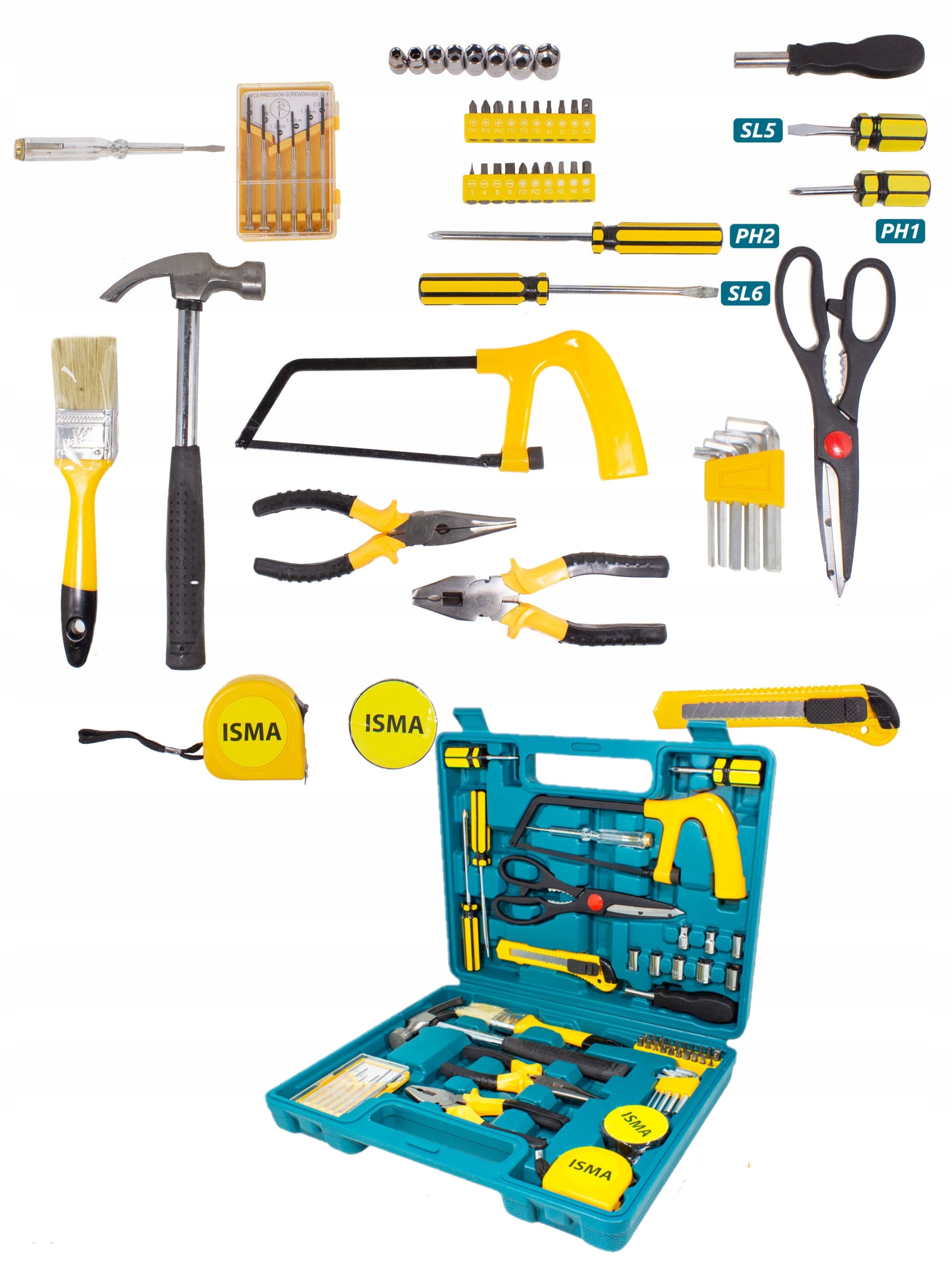 Zestaw narzędzi Isma ZESTAW NARZĘDZI KLUCZY WALIZKA 54 5EL – Idealne wyposażenie dla majsterkowiczów
