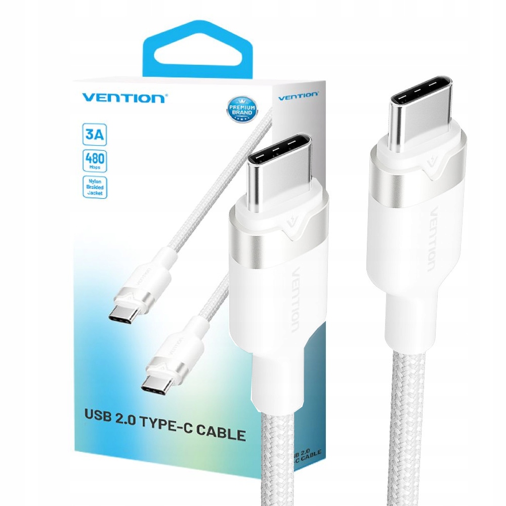 Kabel USB-C do USB-C Vention TRDWF 1m – Szybkie ładowanie i transfer danych