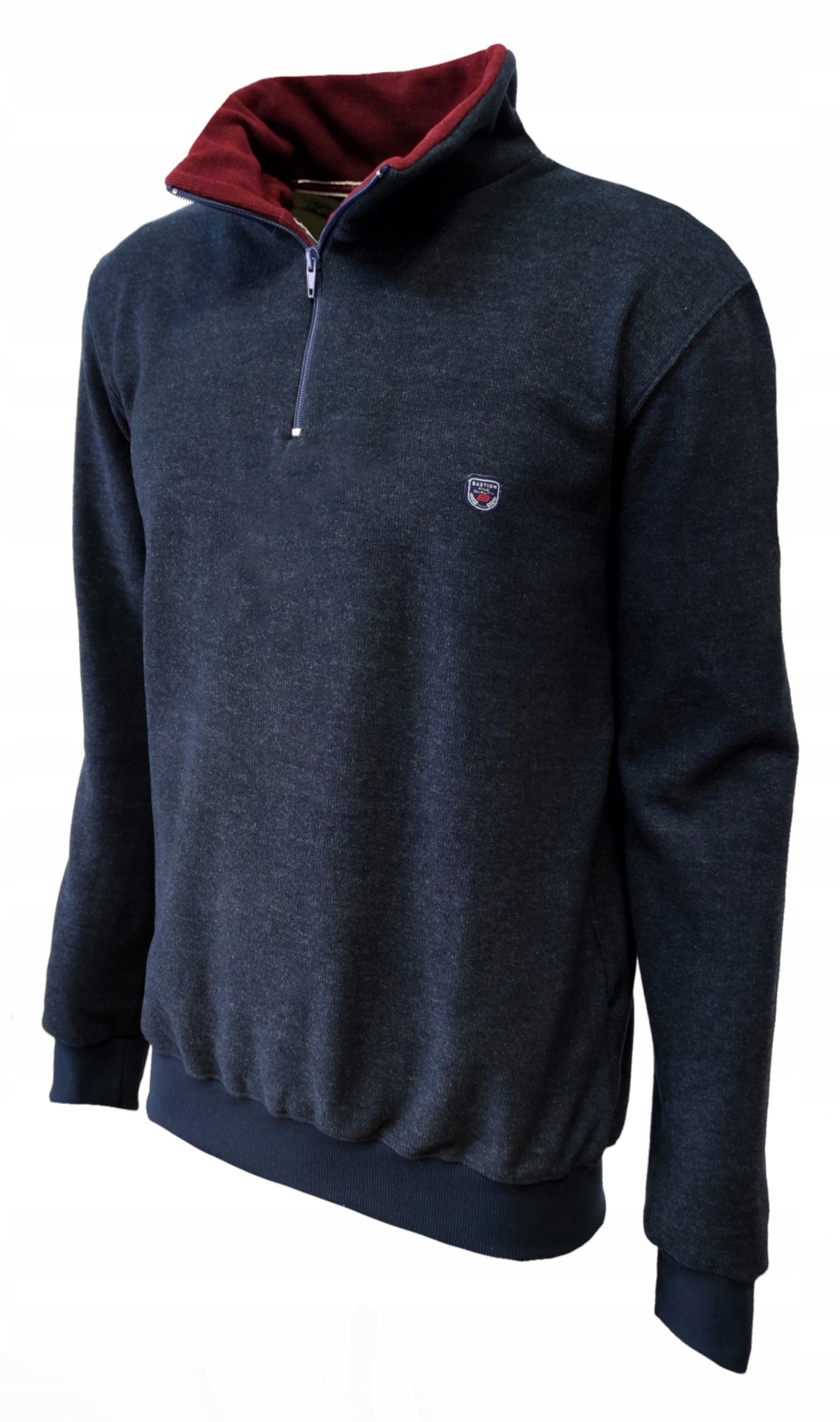 Bluza męska sportowa granatowa suwak 4XL BASTION Model SUWAK