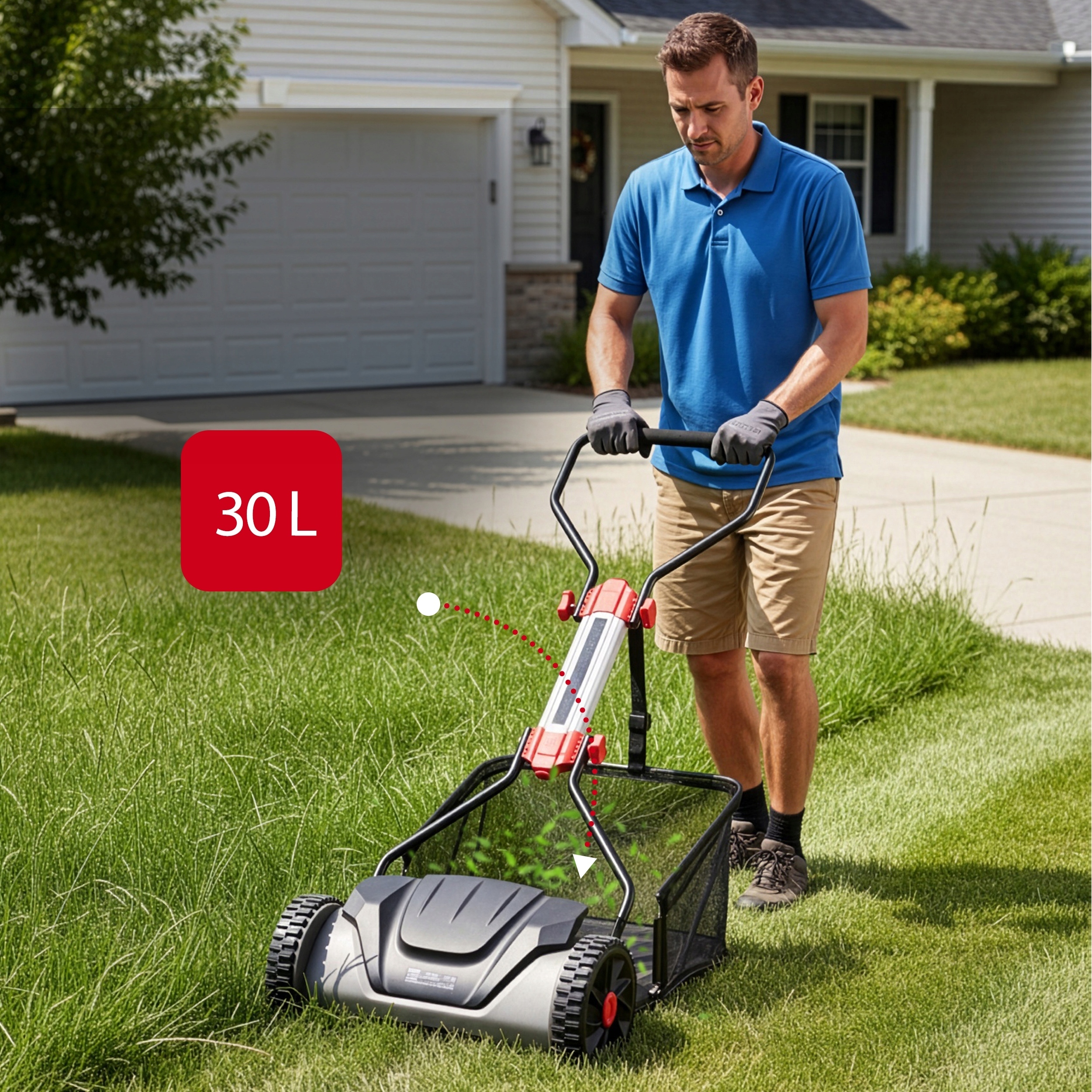 KOSIARKA RĘCZNA BĘBNOWA MECHANICZNA WRZECIONOWA PCHANA DUŻA KOSZ 30L 40CM Kod producenta KOSIARKA RĘCZNA WRZECIONOWA LGASM-4042