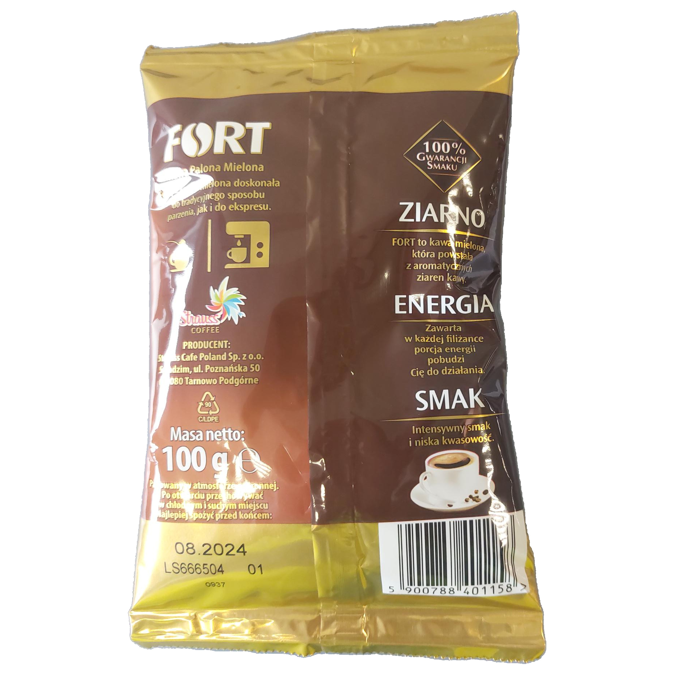 Mieszanka drobno zmielonych ziaren kawy