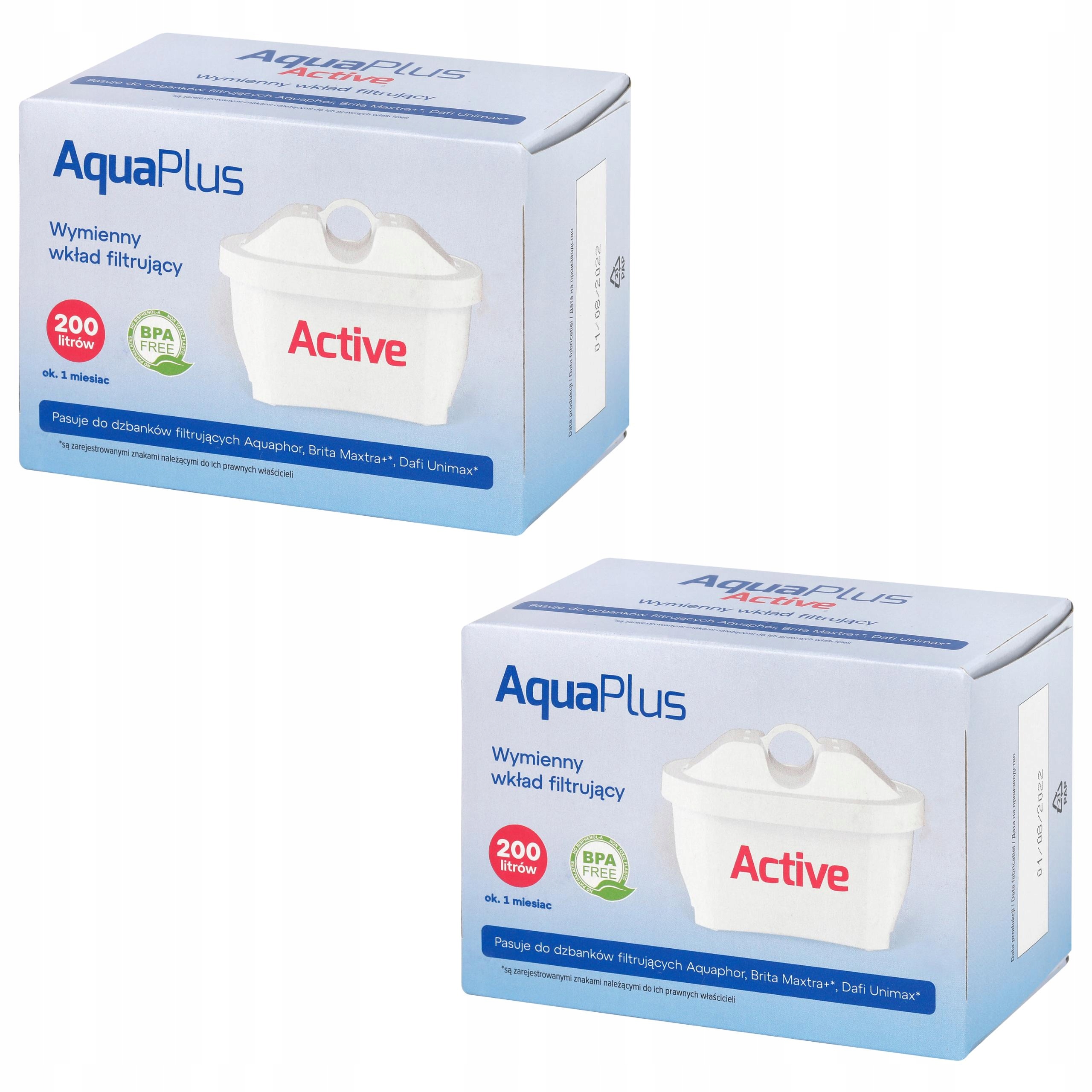 Filtry do wody AquaPlus Active – Zestaw 2 sztuk dla czystej wody