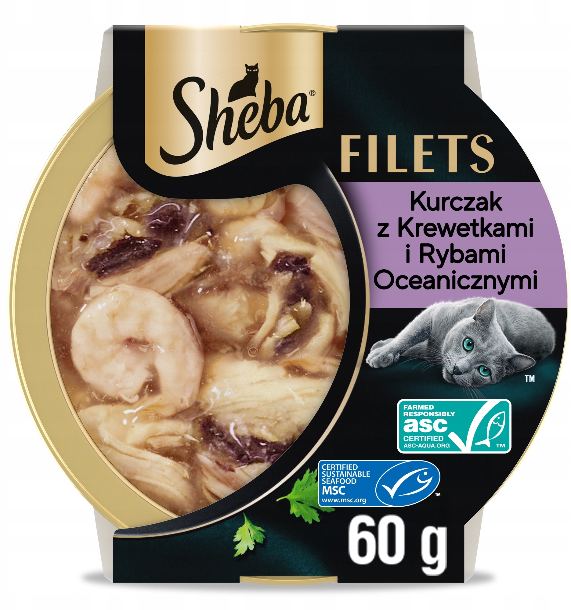SHEBA Filety z kurczakiem, rybami oceanicznymi i krewetkami w sosie – Luksusowa karma dla Twojego kota