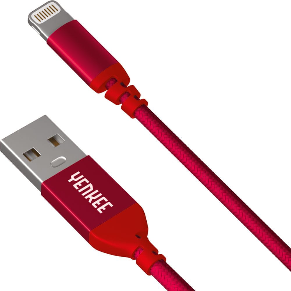 Kabel do ładowania i transmisji danych USB 2.0 Lightning Yenkee YCU 611 RD 1m – Idealne rozwiązanie dla urządzeń Apple