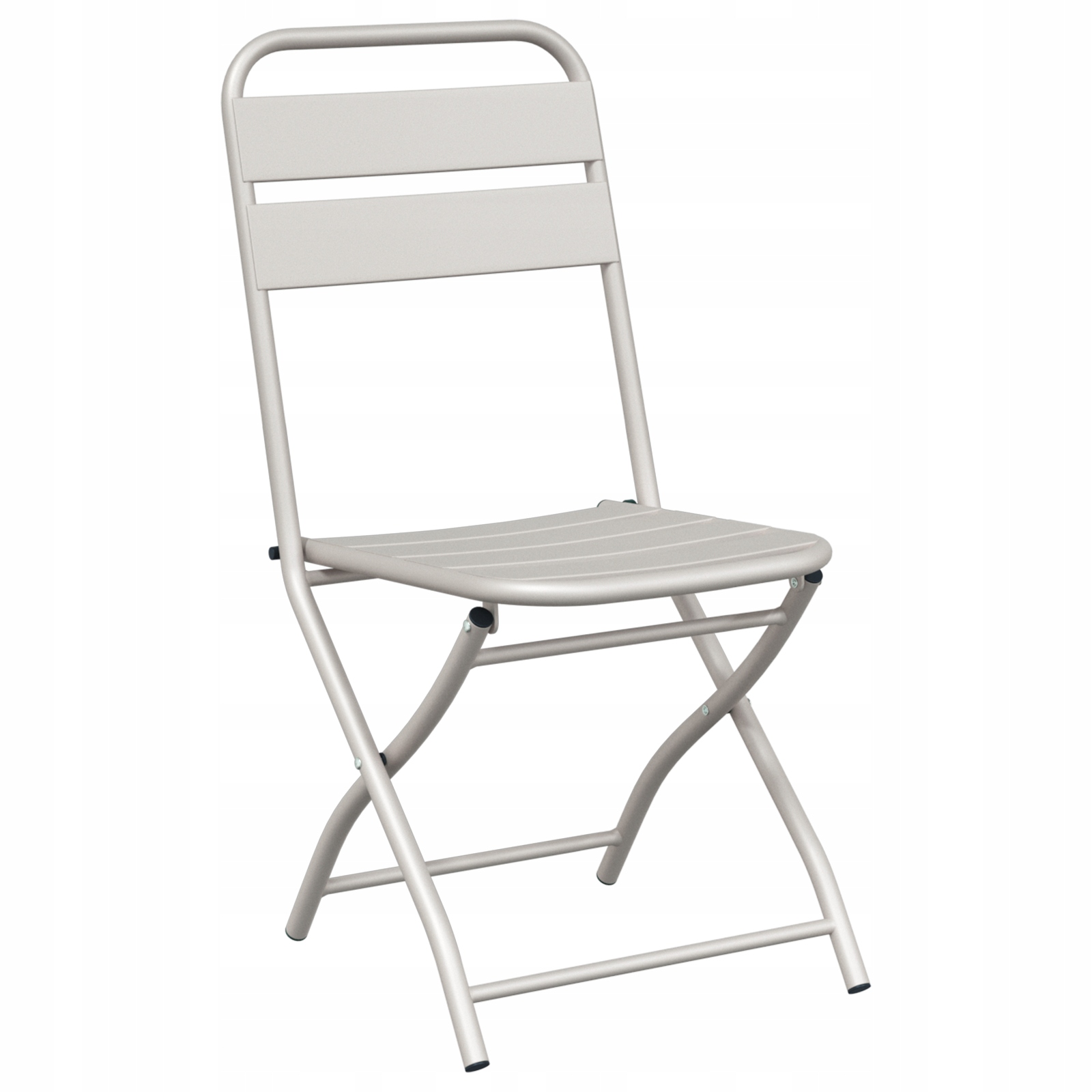 Zestaw 2 składanych krzeseł ogrodowych beżowy 42x52x82 cm