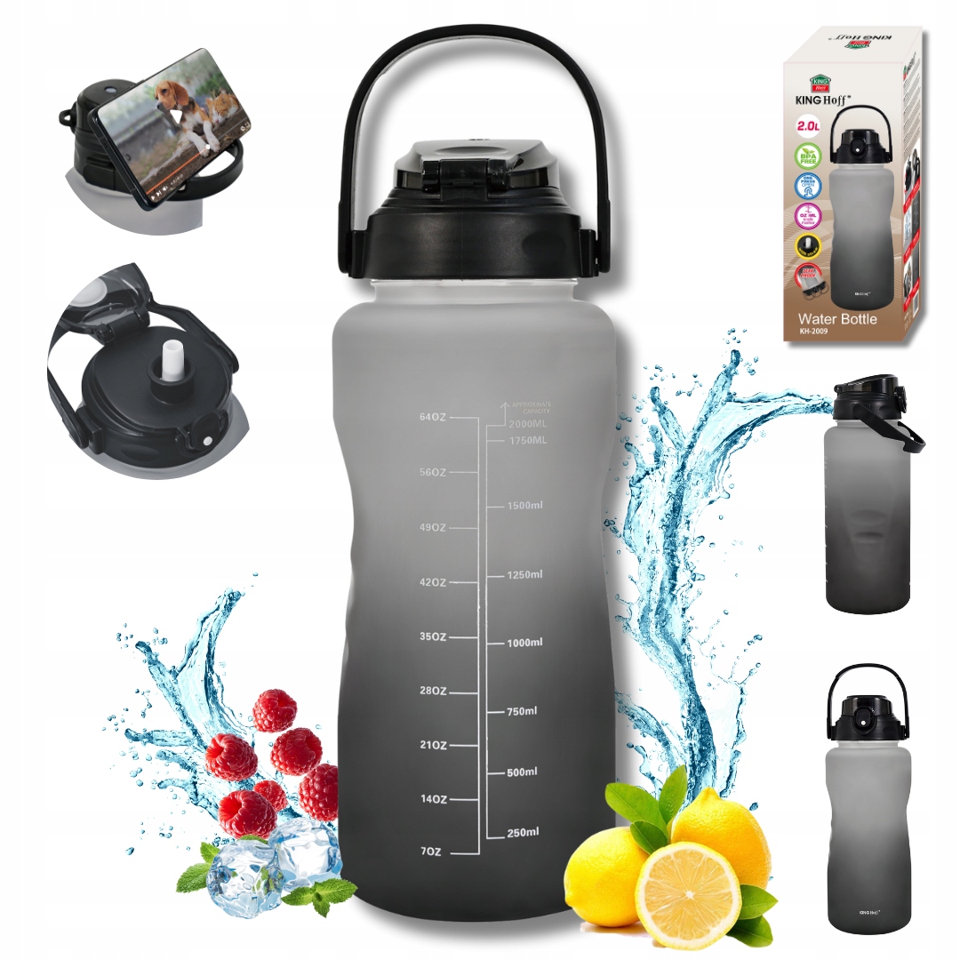 Duża pojemność 2 litry – Komfortowe nawodnienie w każdej sytuacji