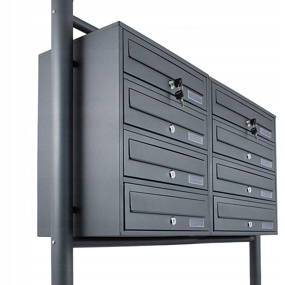 Skrzynka pocztowa lokatorska 2x4 grafitowa stal nierdzewna – Eleganckie rozwiązanie dla Twojego domu