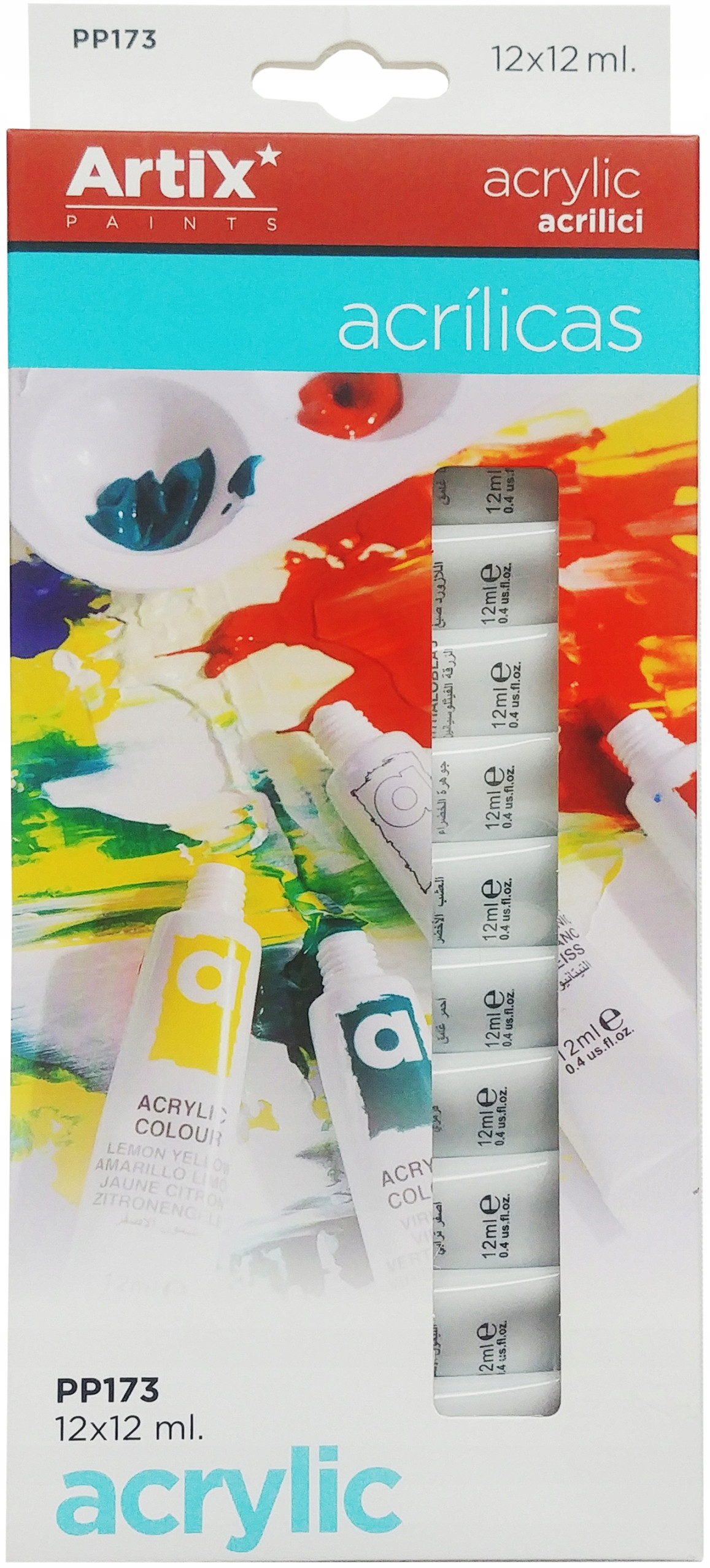 Farba tempera 12ml 12 kolorów – Kreatywność w każdym pociągnięciu