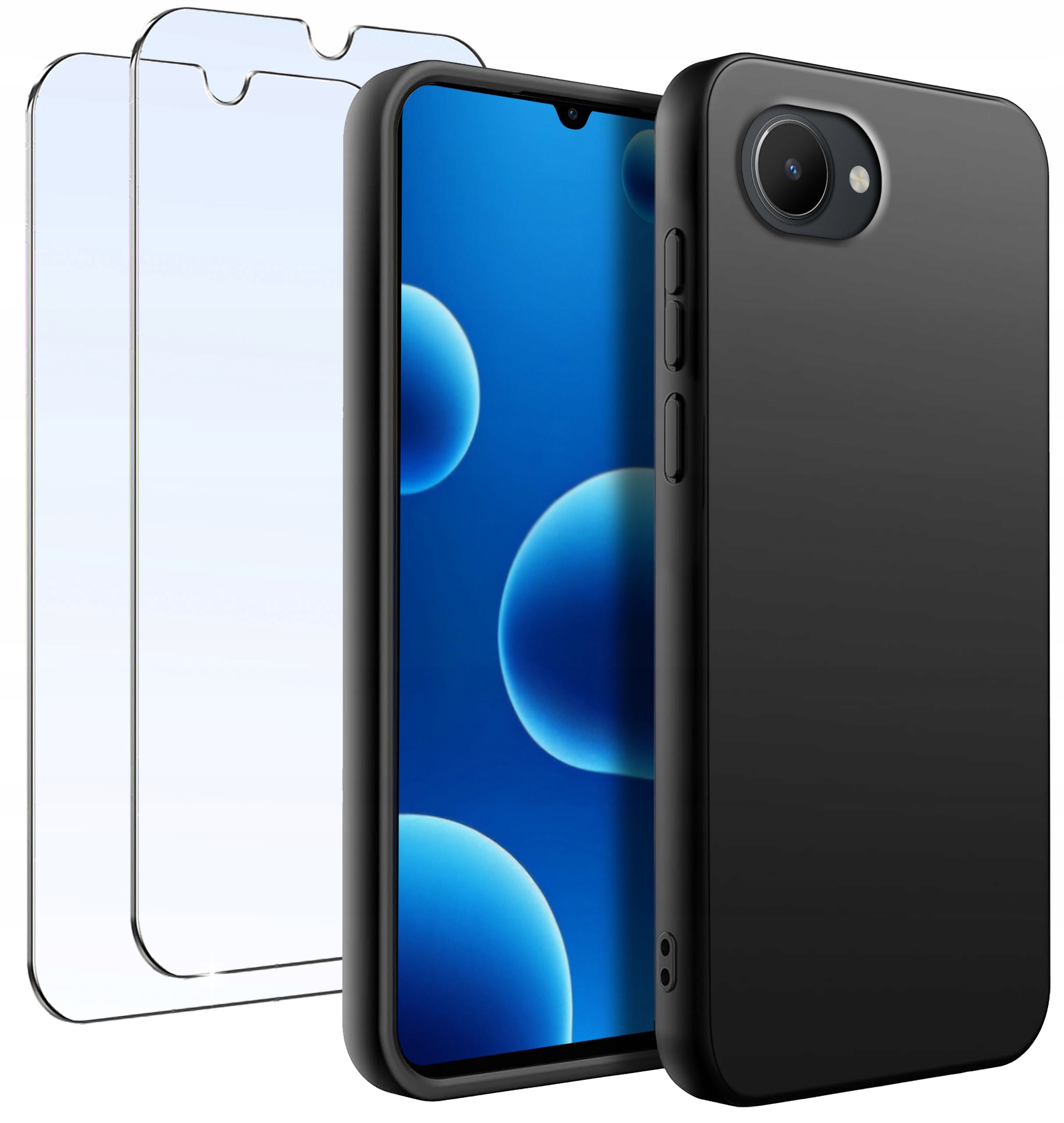 Zestaw Etui do Realme C30 Matowe Silikon Slim + 2 SZTUKI SZKŁO – Kompleksowa ochrona Twojego smartfona