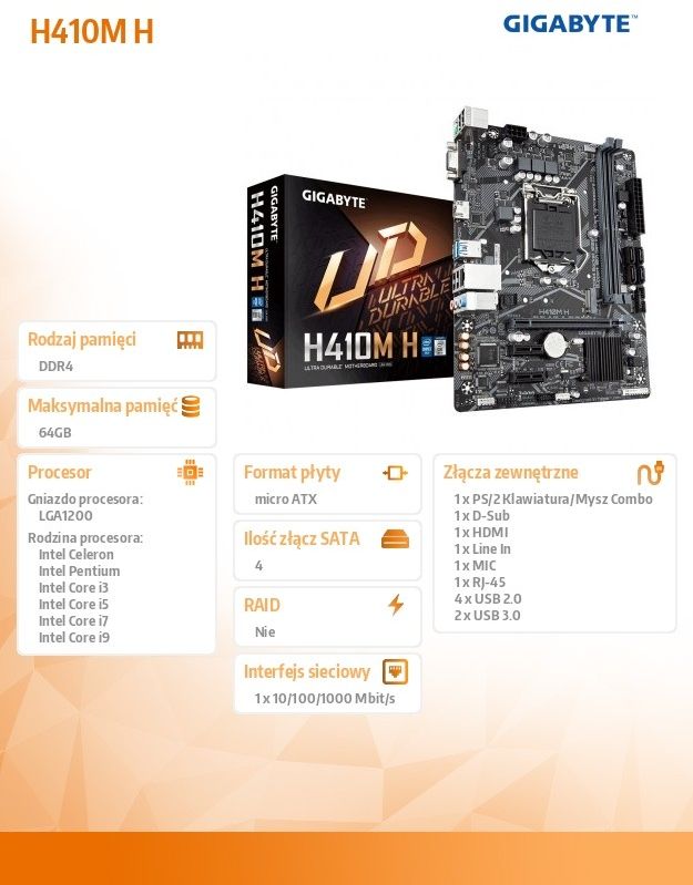 KOMPUTER DO GIER i3 10100 16GB GTX1050Ti 4GB +SSD Typ gniazda procesora Socket 1200