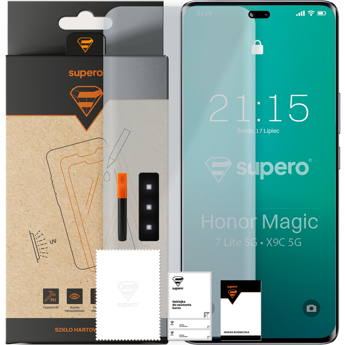 Szkło hartowane UV Supero do Honor Magic 7 Lite 5G/X9C – Doskonała ochrona ekranu