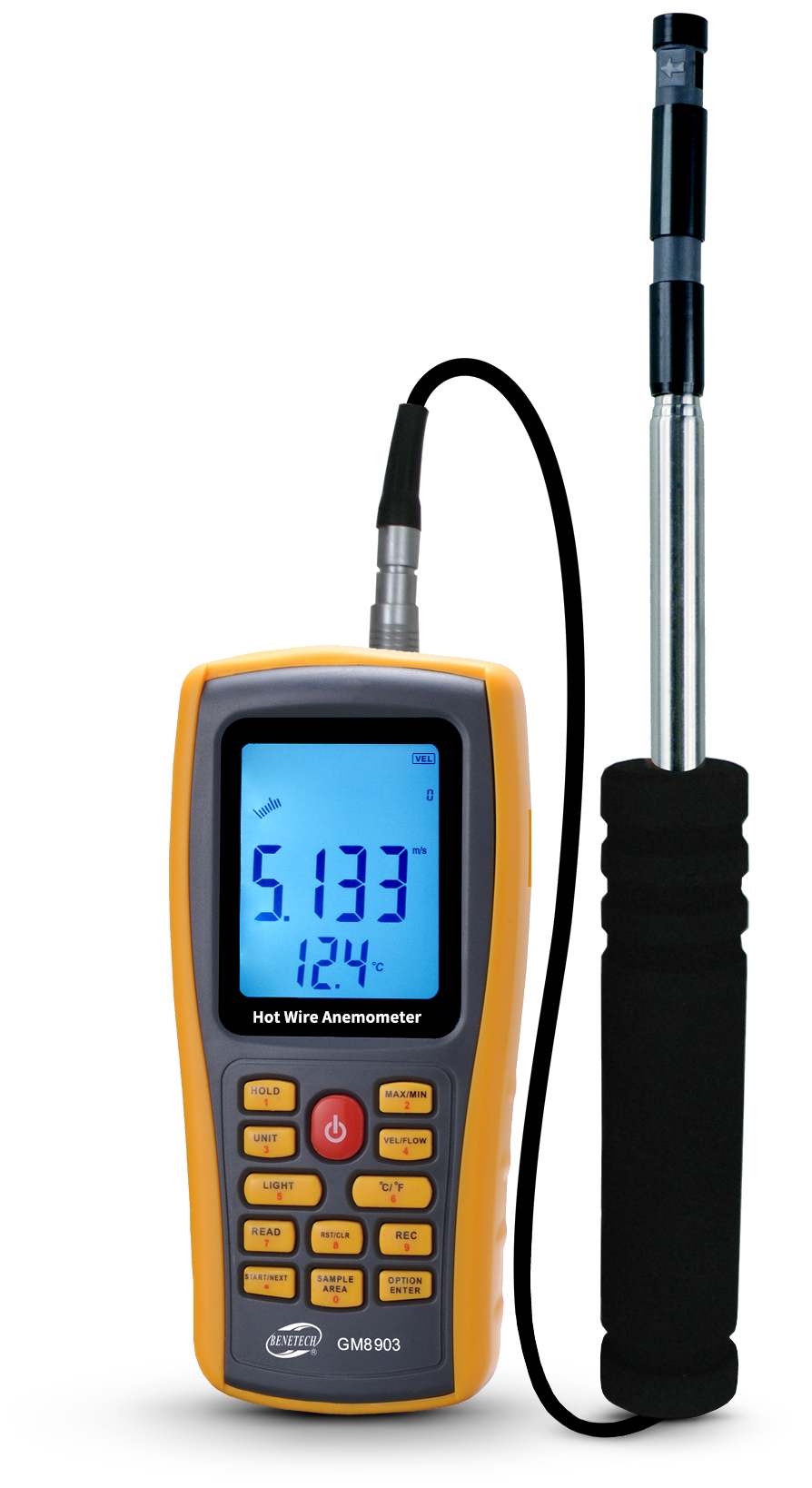 Benetech Hot Wire Anemometr GM8903 – Profesjonalne urządzenie do pomiaru prędkości wiatru