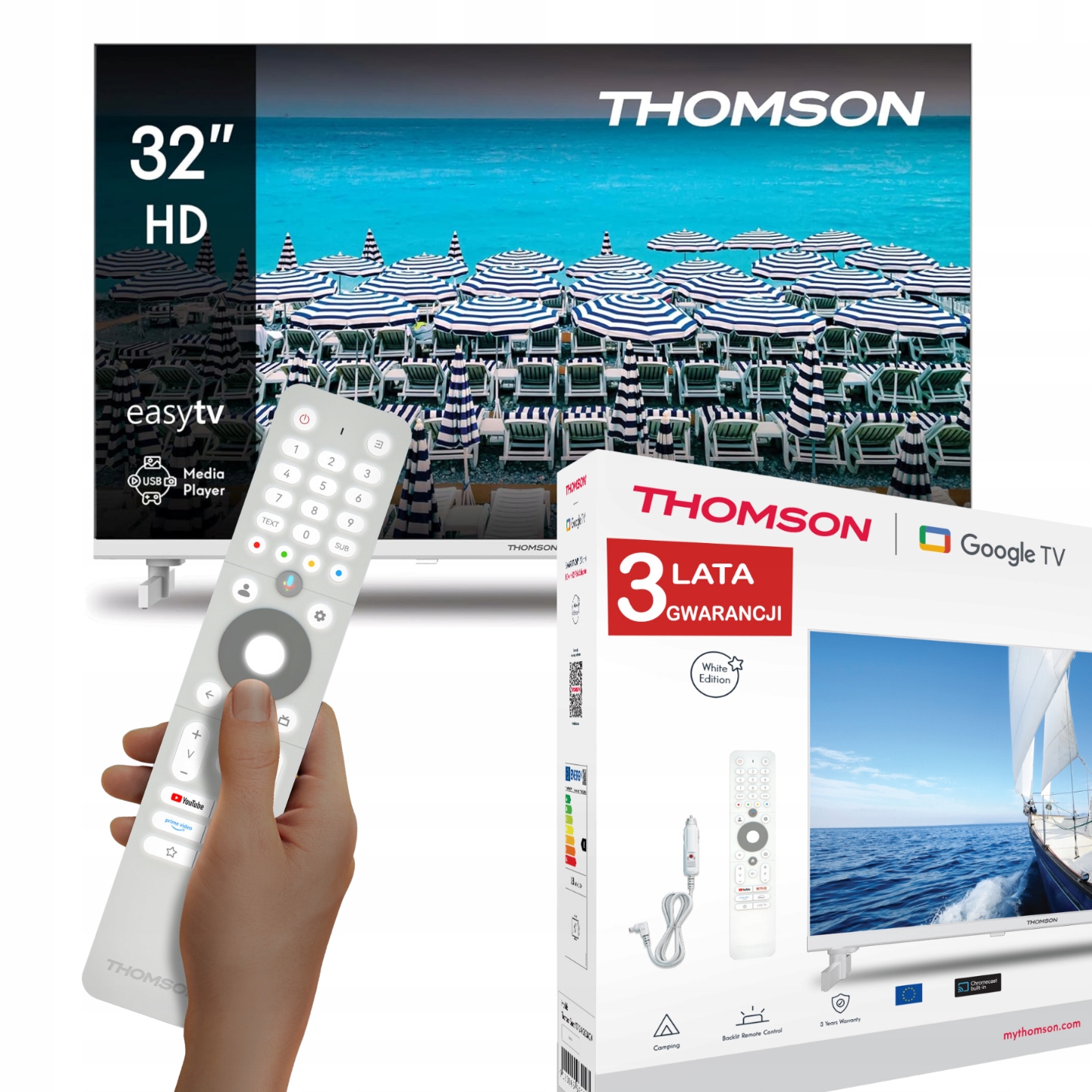 TELEWIZOR THOMSON 32HD2S13W biały HD – Nowoczesna jakość obrazu w Twoim domu