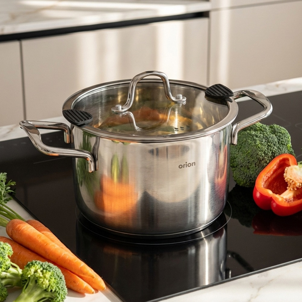Garnek stalowy z pokrywką VENICE 18 cm, 2,3 l – Idealny do każdej kuchni