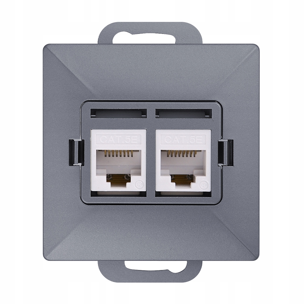 Abex Perła antracyt - gniazdo telefoniczno-komputerowe GTP-20P