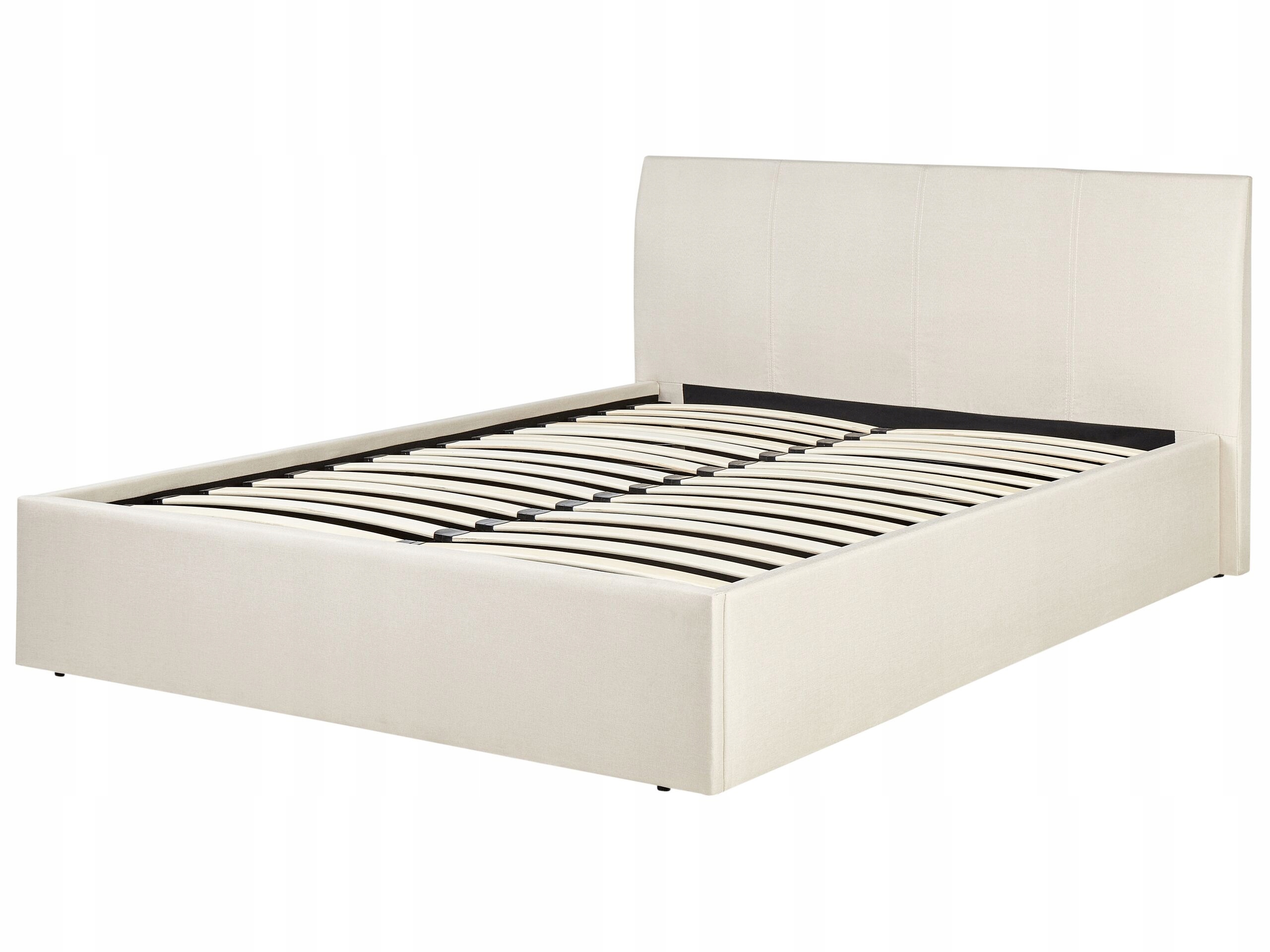 Łóżko z pojemnikiem tapicerowane 140 x 200 cm beżowe ORBEY – Elegancja i funkcjonalność w Twojej sypialni