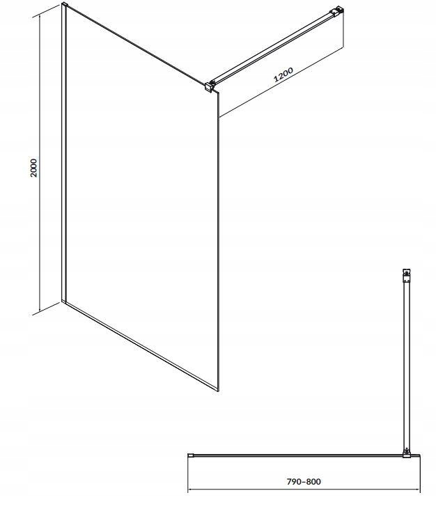 Wymiary kabiny: 80 cm szerokości i 200 cm wysokości