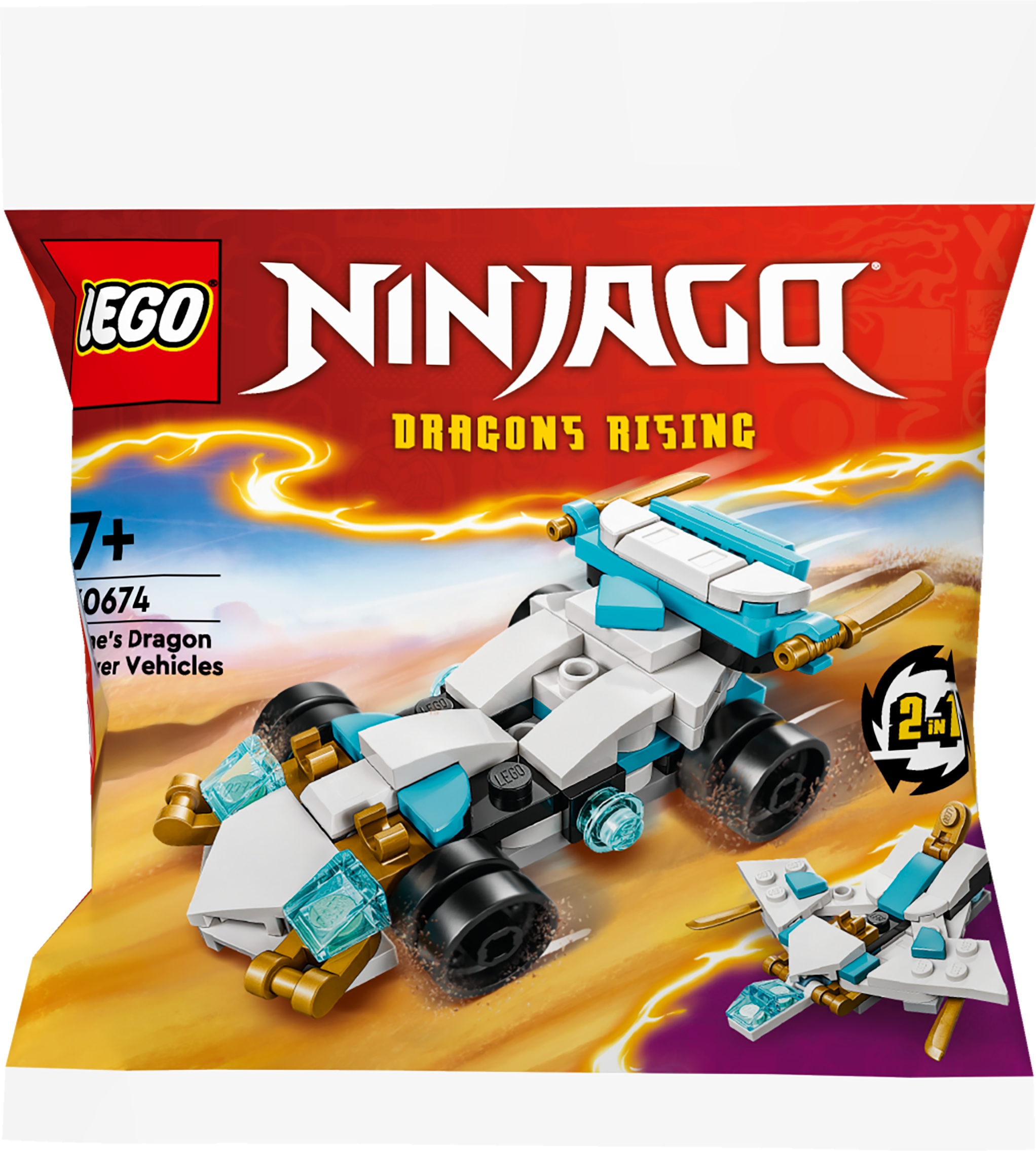 LEGO Ninjago Smocza moc Zane’a - pojazdy 30674 – Stwórz własne przygody!