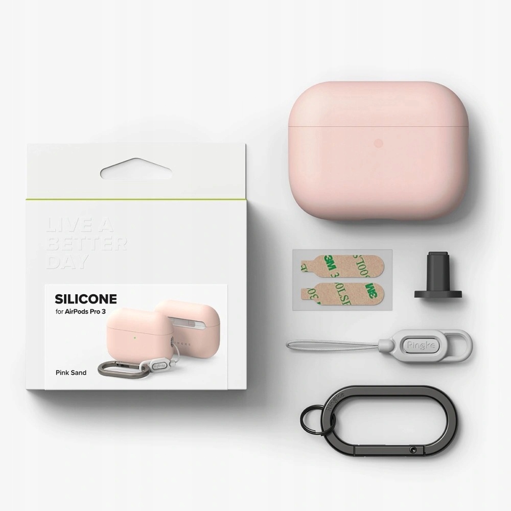 Etui Ringke Silicone Apple AirPods Pro 3 Pink Sand – Elegancka ochrona dla Twoich słuchawek