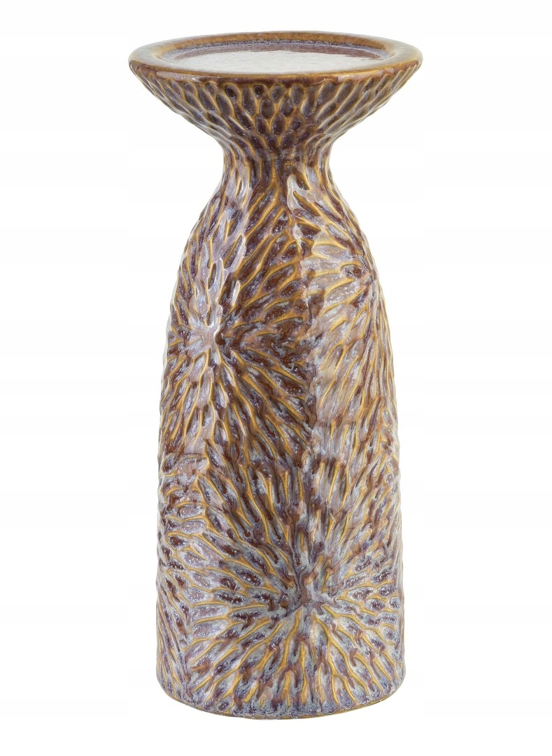 YARINE BEIGE – Elegancki świecznik ceramiczny 11x10x25,5cm