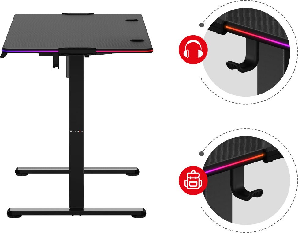 Uchwyty biurka elektrycznego Huzaro Hero 8.2 RGB