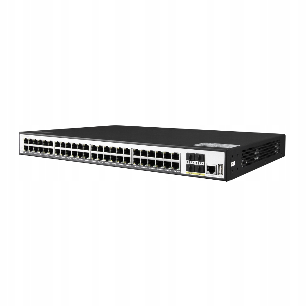 Wysoka liczba portów: 48x PoE oraz 4x SFP Gigabit