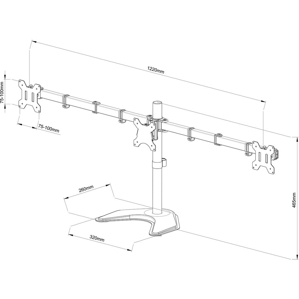 Specyfikacja techniczna Stojaka biurkowego L-22N – Kluczowe parametry i wymiary