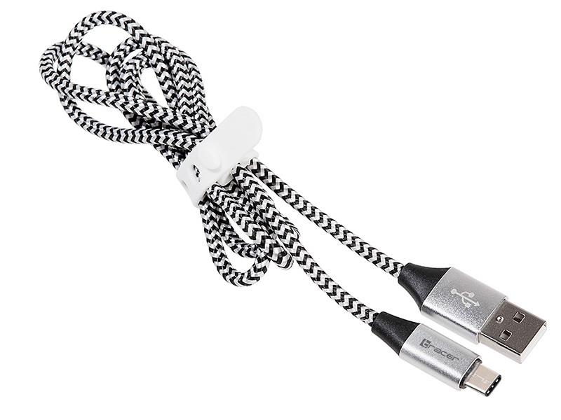 Kabel USB-A - USB-C 1 m Srebrny (TRAKBK46265) – Nowoczesne połączenie dla Twoich urządzeń