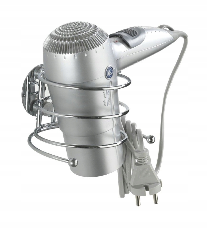 Uchwyt na suszarkę do włosów Turbo-Loc, WENKO – Elegancki i praktyczny dodatek do łazienki