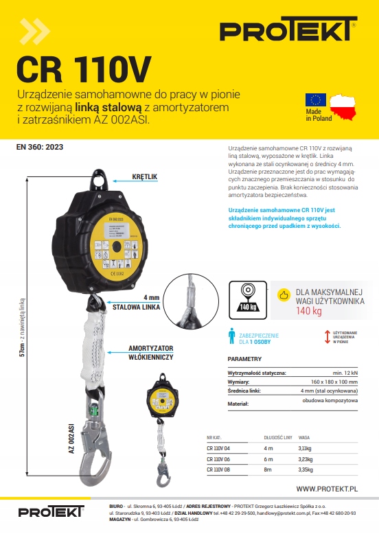 Zastosowanie liny stalowej i amortyzatora