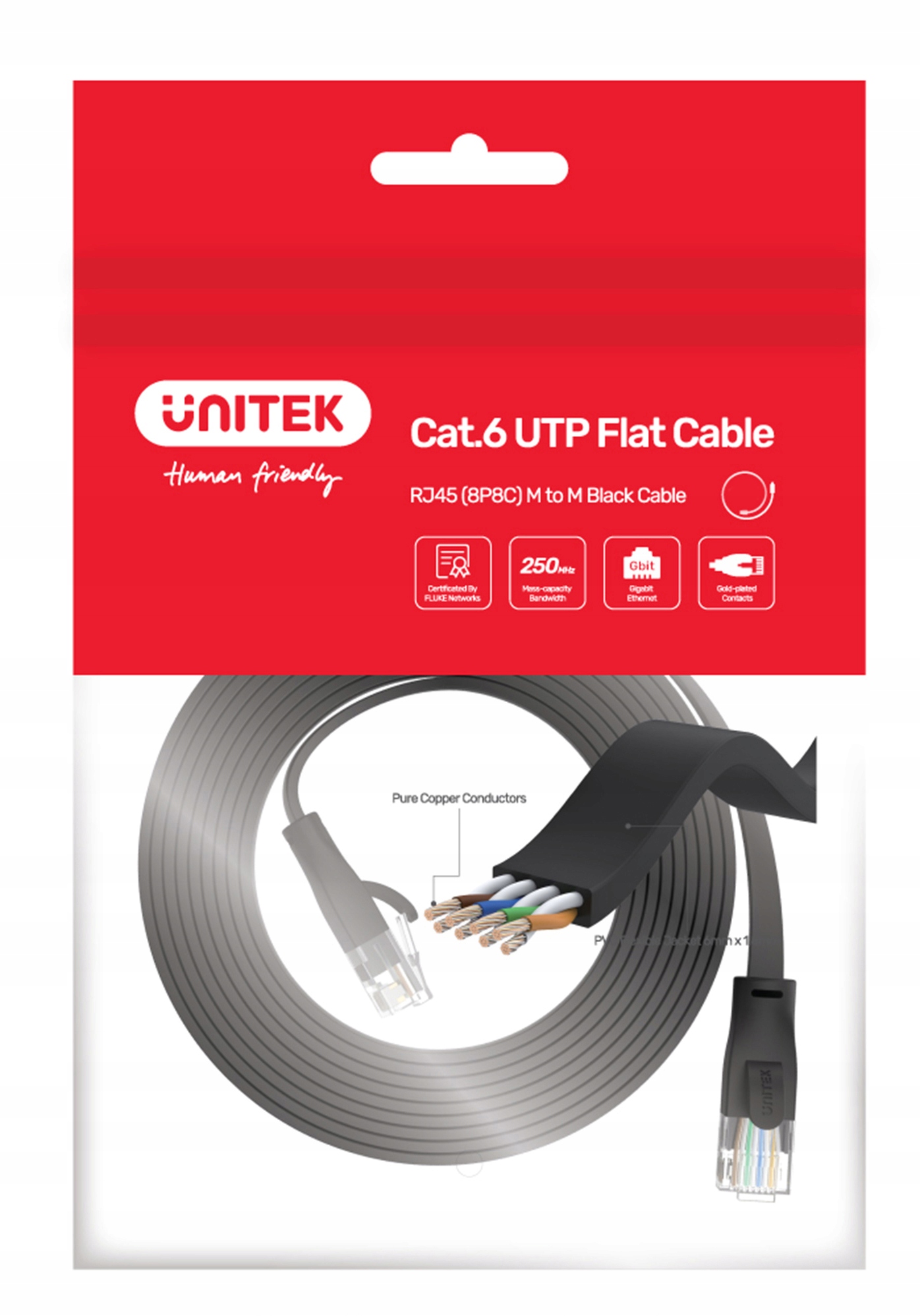 Kabel sieciowy płaski UTP Ethernet Cat.6 3m – Idealne rozwiązanie do szybkiego internetu