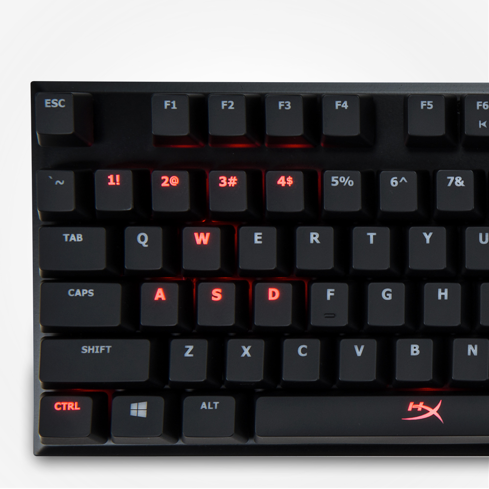 Podświetlane na czerwono klawisze HyperX z dynamicznymi efektami świetlnymi  